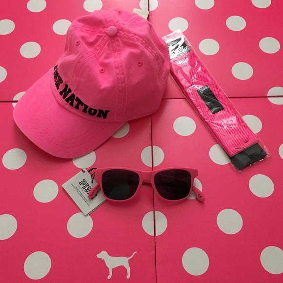 PINK Victoria’s Secret Set Hat Sunglasses Headband New With Tag - Picture 5 of 9